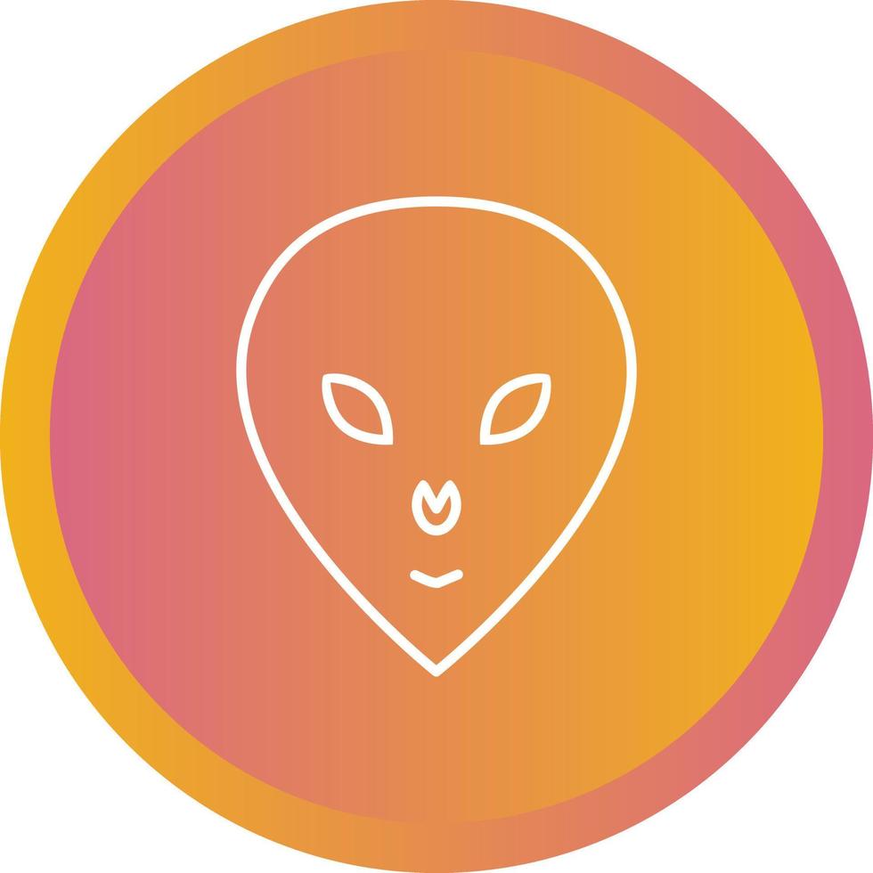 Unique Alien Face Vector Line Icon