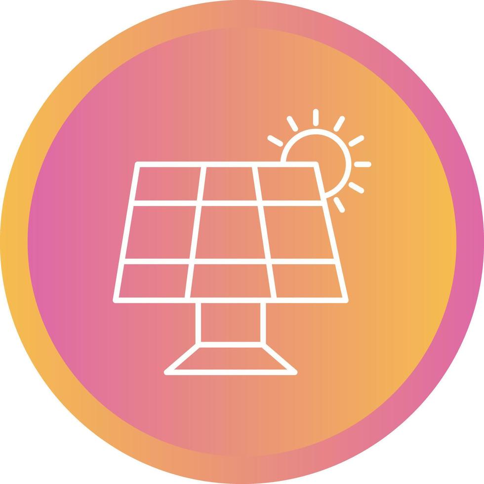 Unique Solar Panel Vector Line Icon