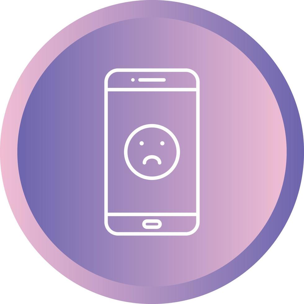 Unique Sad Face Vector Line Icon