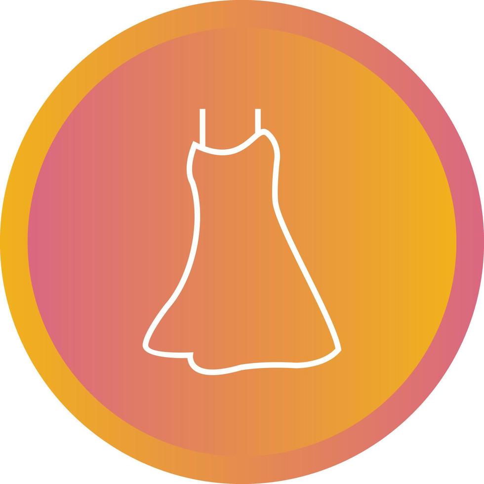 icono de línea de vector de vestido de noche único