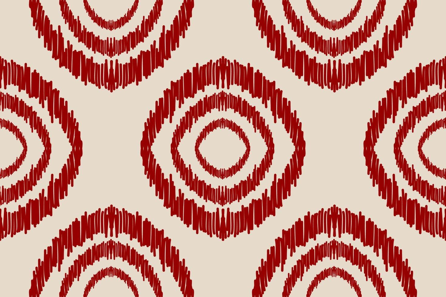 Ethnic ikat seamless pattern in tribal. Aztec geometric ornament print. Fabric circle pattern. vector
