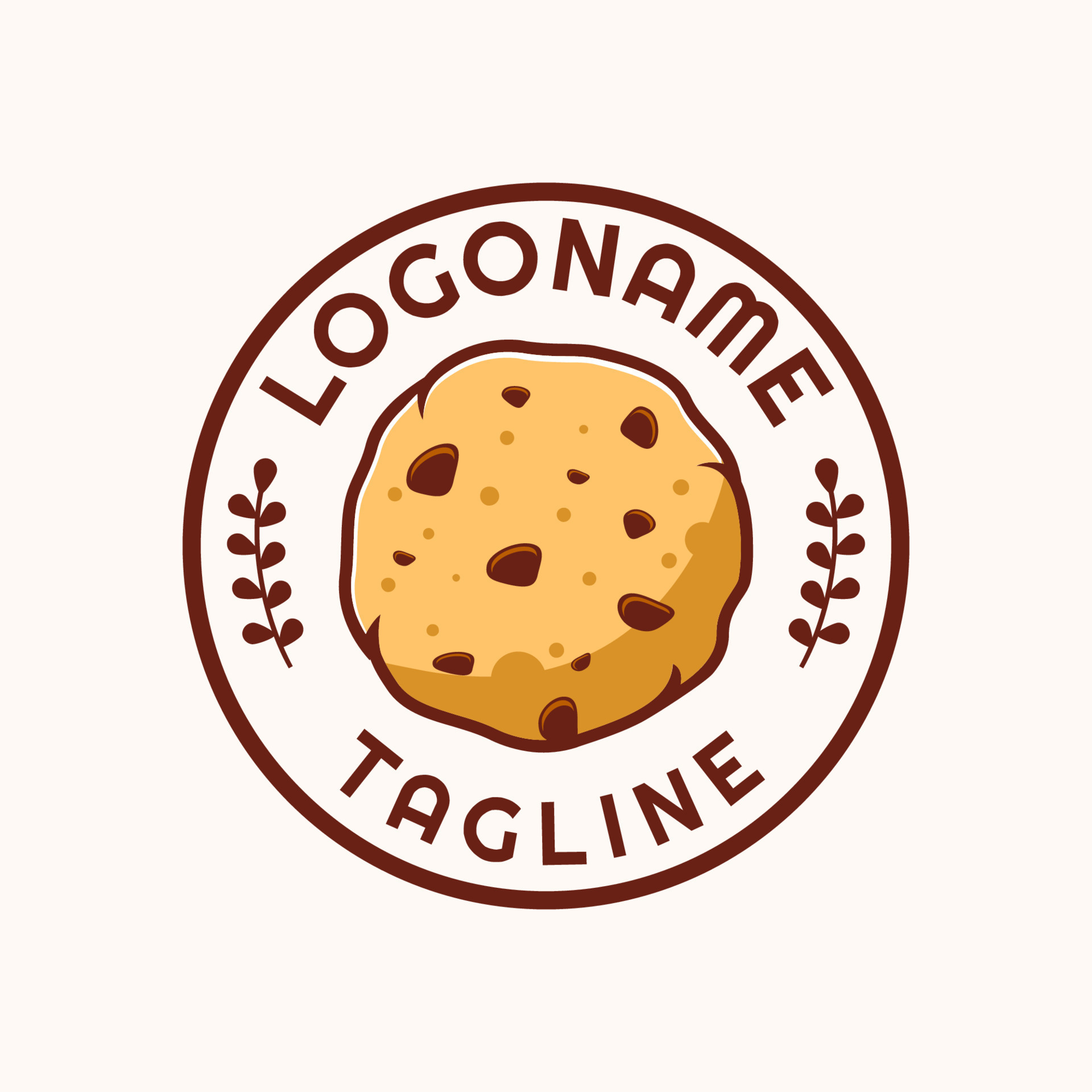 Cookies logo template, suitable for restaurant, bakery and cafe