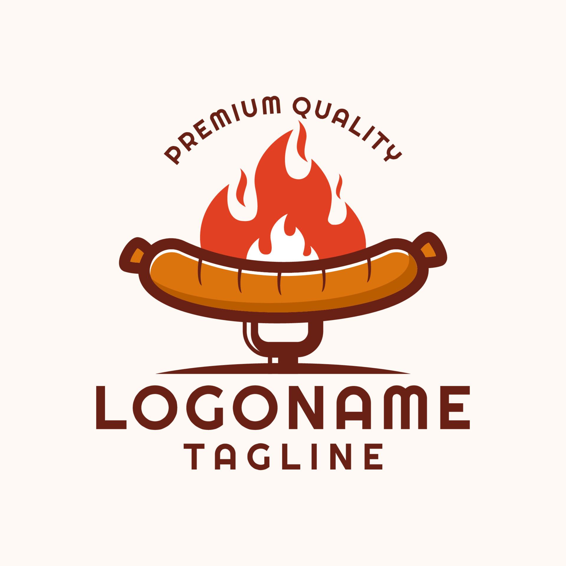 Sausage Logo Template Suitable For Restaurant Food Truck And Cafe sausage-logo-template-suitable-for-restaurant-food-truck-and-cafe