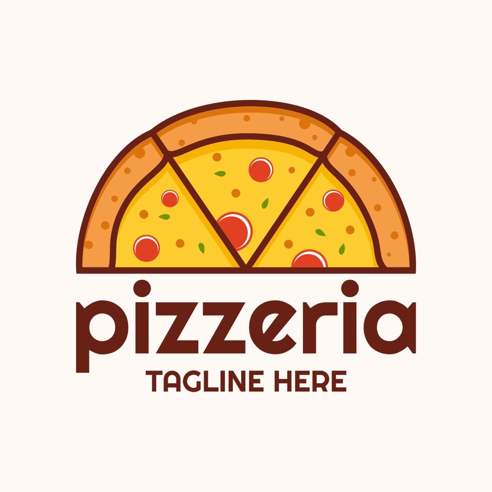 plantilla de logotipo de pizza, adecuada para plantilla de restaurante, camión de comida y cafetería vector