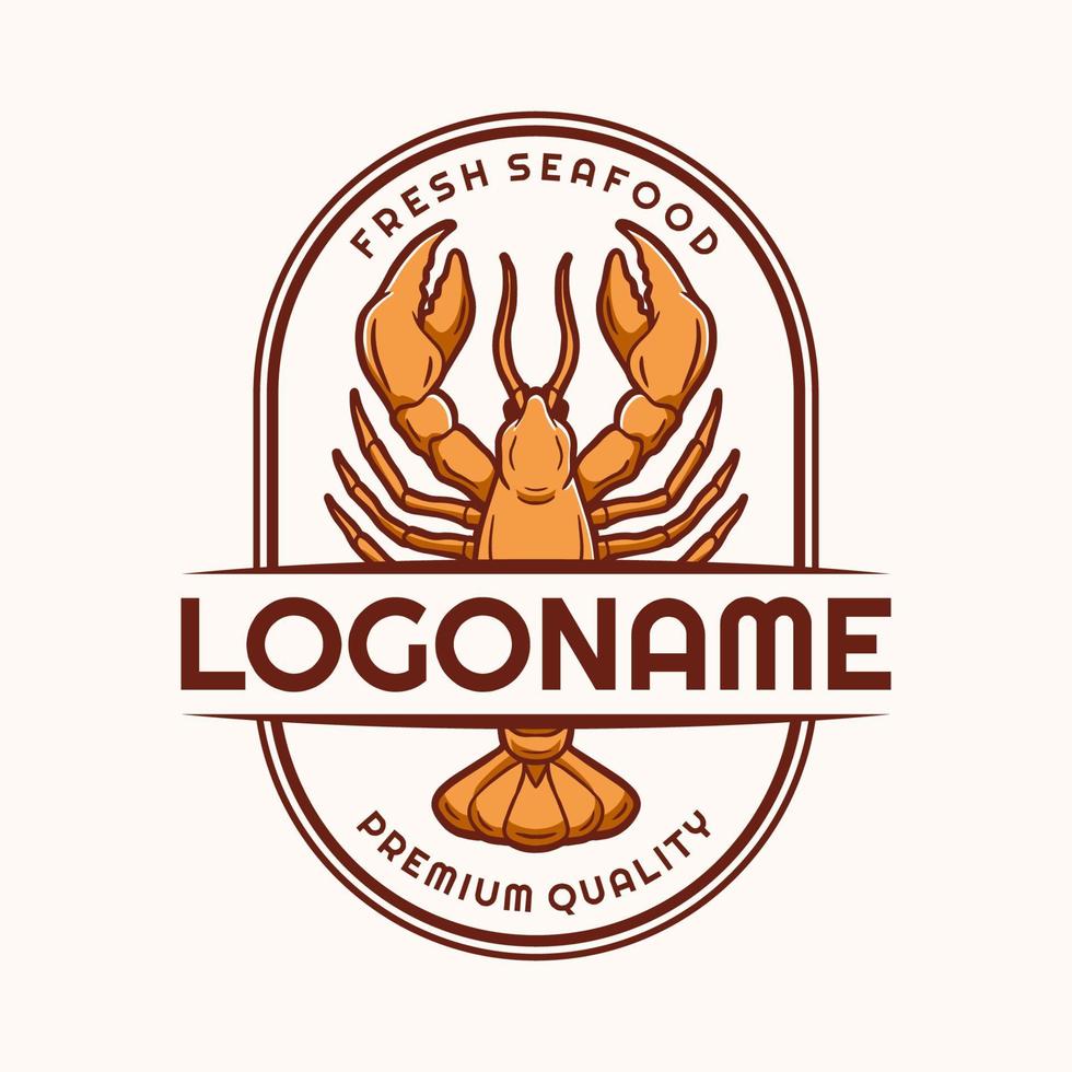 Lobster logo template, suitable for seafood restaurant and cafe vector