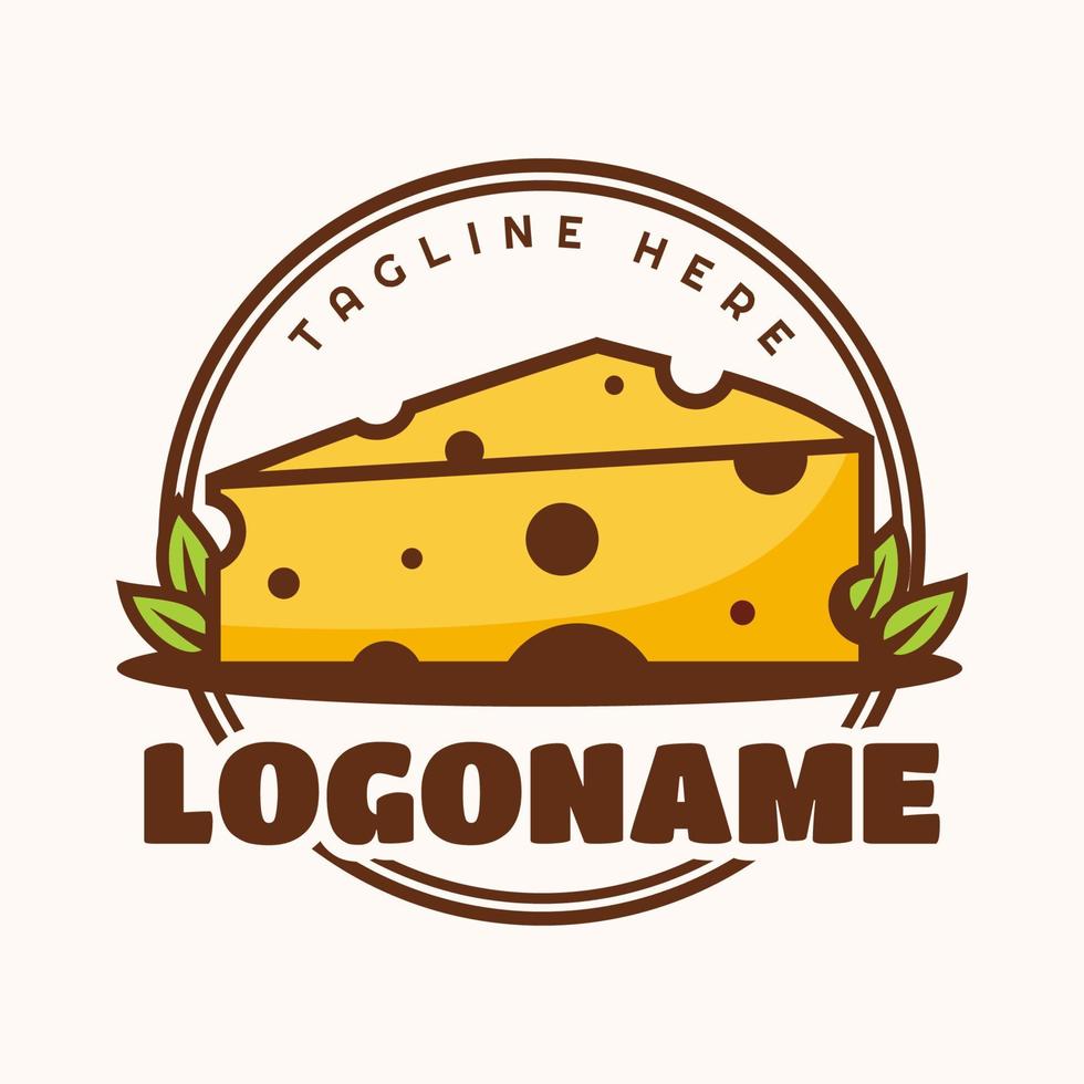 Cheese logo template, suitable for restaurant, cheese production and food industry logo vector