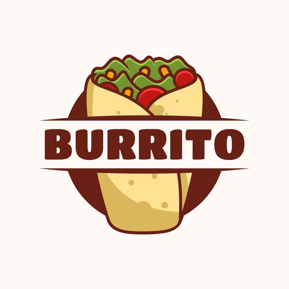 plantilla de logotipo de burrito, adecuada para restaurante, camión de comida y cafetería vector