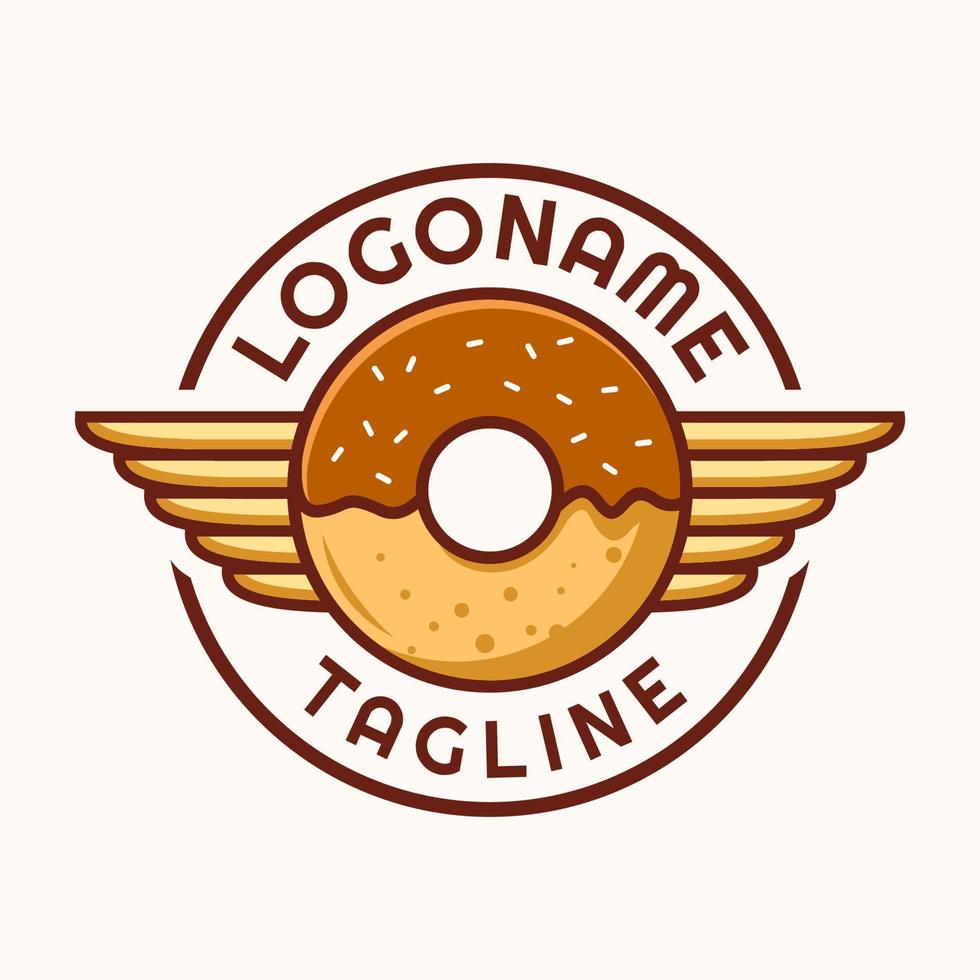 plantilla de logotipo de donut, adecuada para restaurante, panadería y cafetería vector