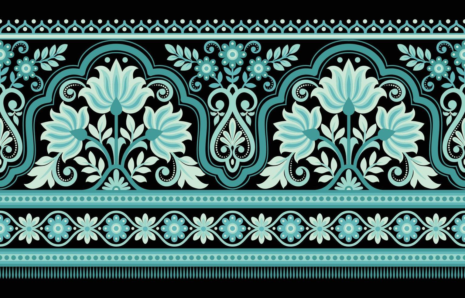 Seamless vector pattern with classic vintage ornament. Floral design for printing on textiles or wallpaper.