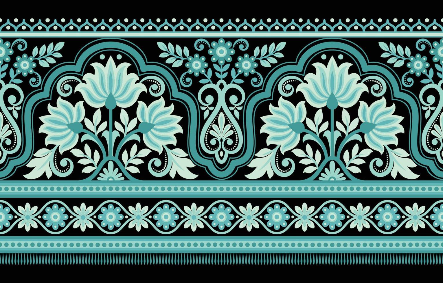 Seamless vector pattern with classic vintage ornament. Floral design for printing on textiles or wallpaper.