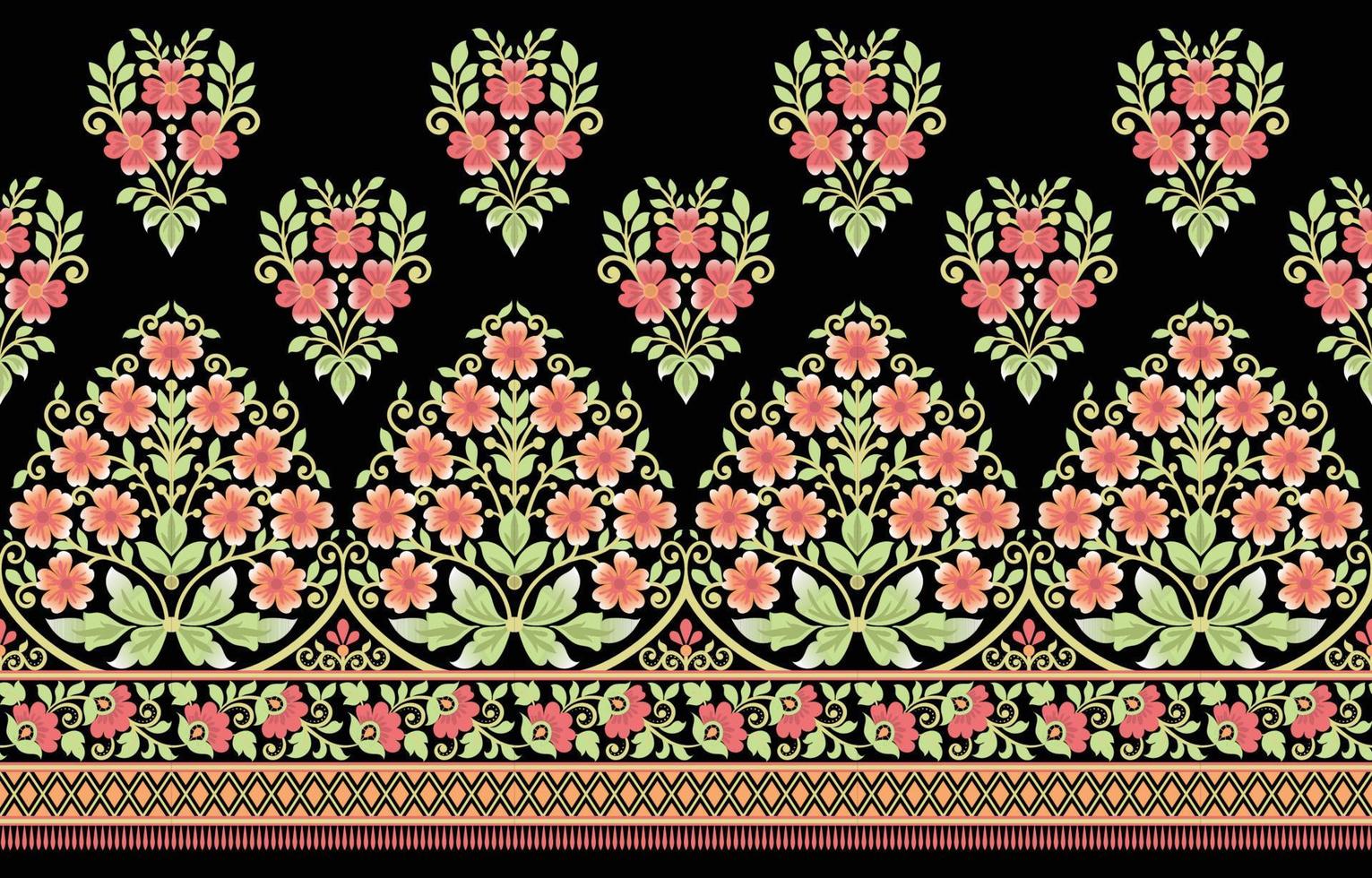 Seamless vector pattern with classic vintage ornament. Floral design for printing on textiles or wallpaper.