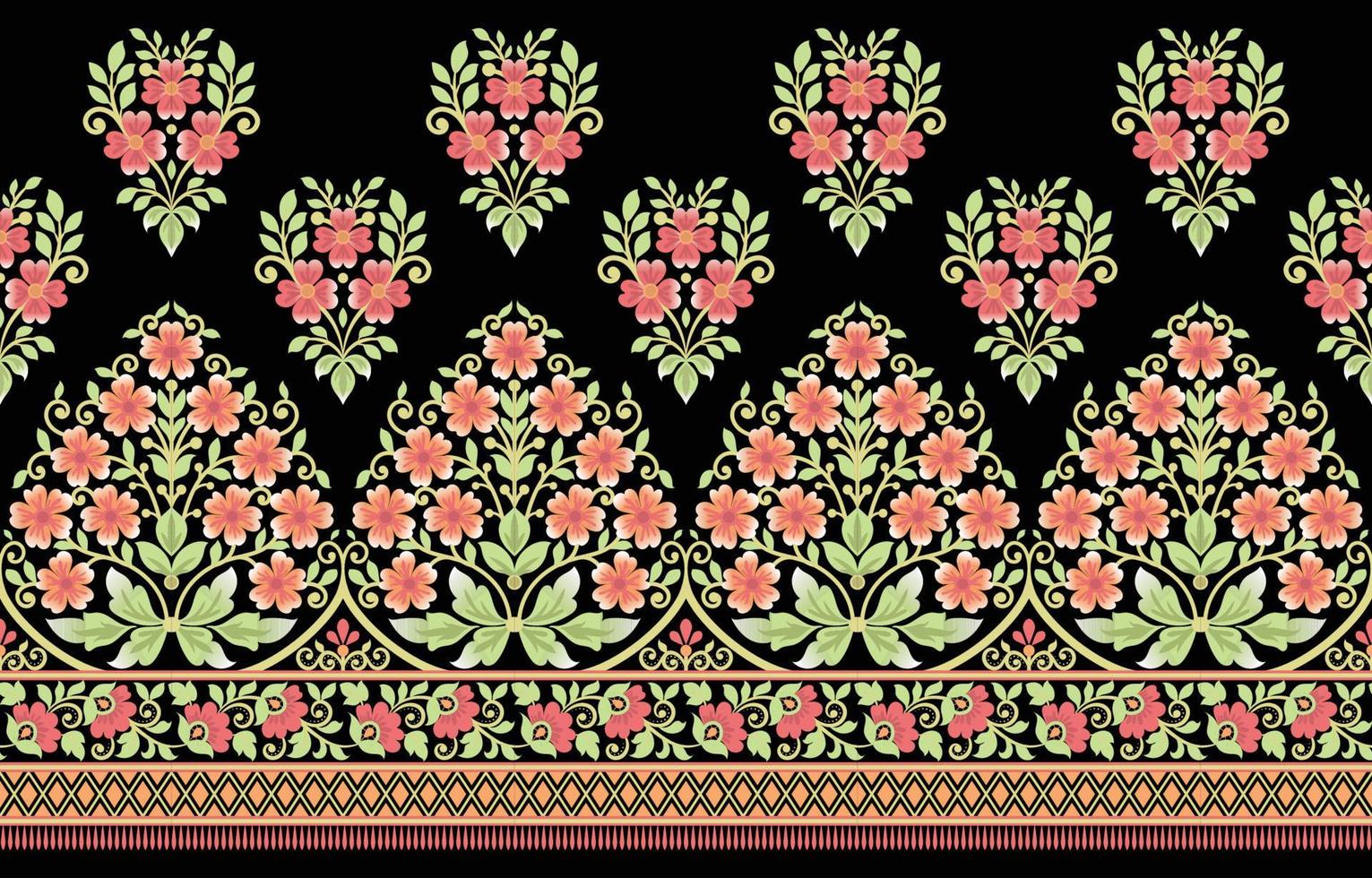 Seamless vector pattern with classic vintage ornament. Floral design for printing on textiles or wallpaper.