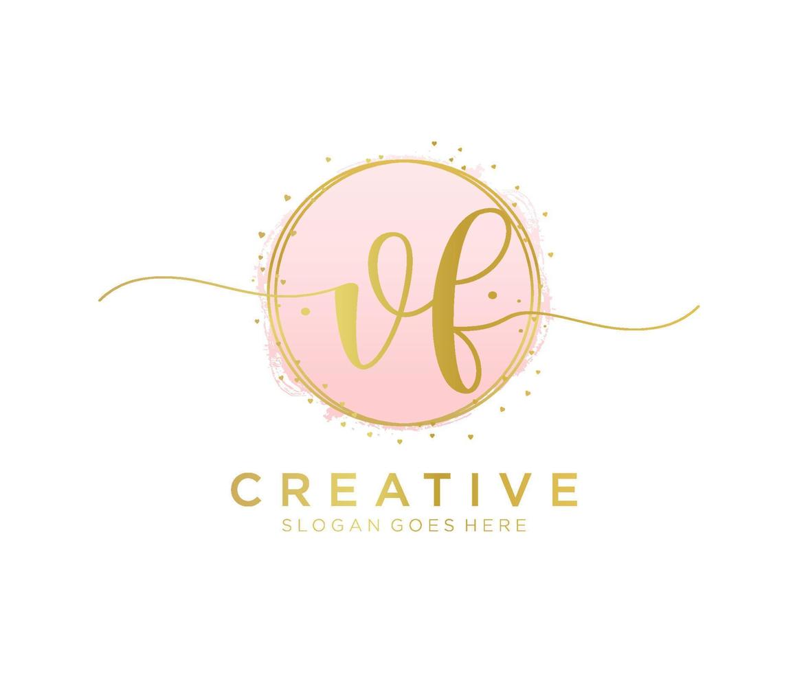 Initial VF feminine logo. Usable for Nature, Salon, Spa, Cosmetic and Beauty Logos. Flat Vector Logo Design Template Element.