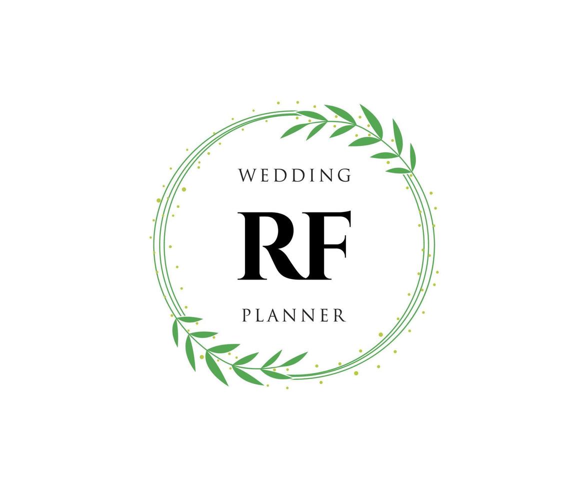 RF Initials letter Wedding monogram logos collection, hand drawn modern minimalistic and floral templates for Invitation cards, Save the Date, elegant identity for restaurant, boutique, cafe in vector