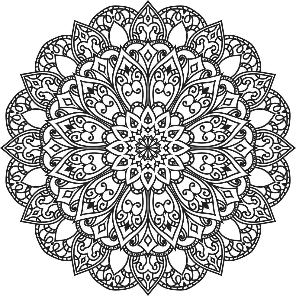 mandala de flor circular en vector libre blanco