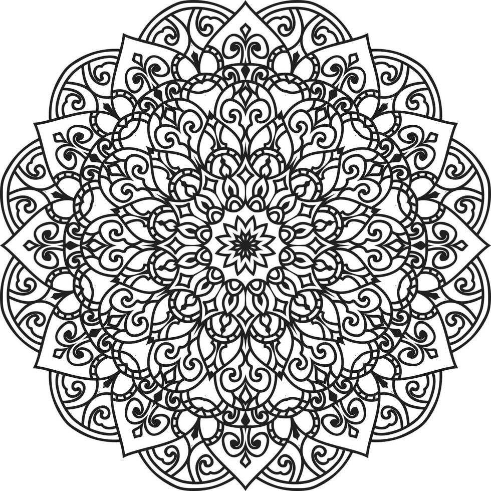 mandala de flor circular en vector libre blanco