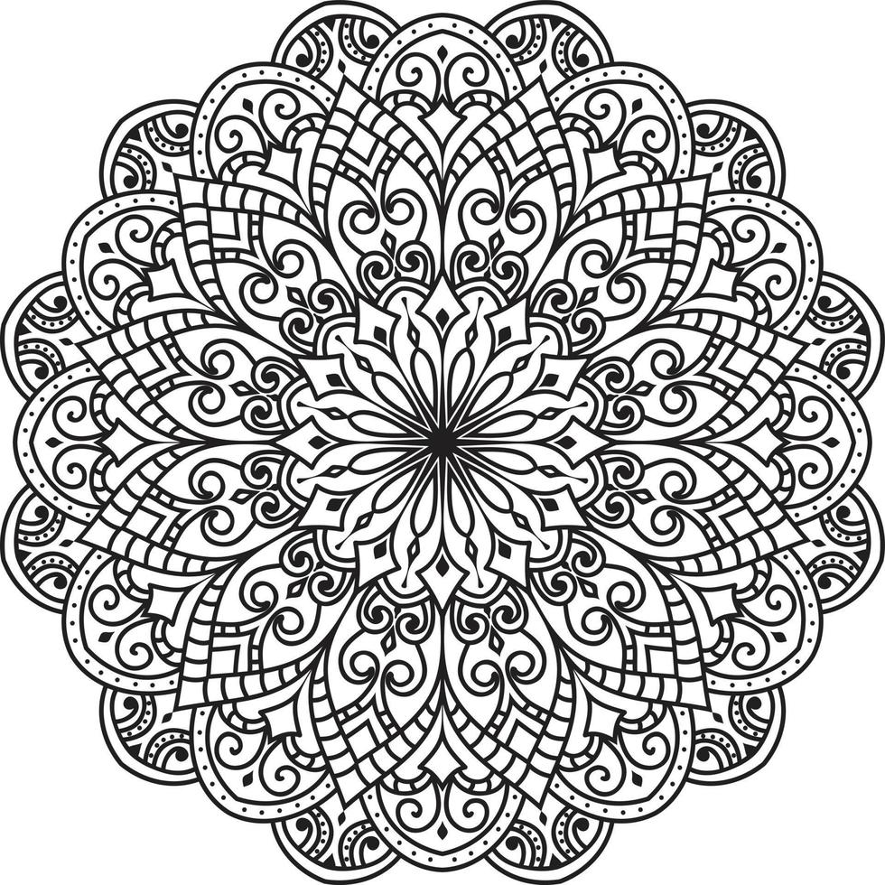 mandala de flor circular en vector libre blanco