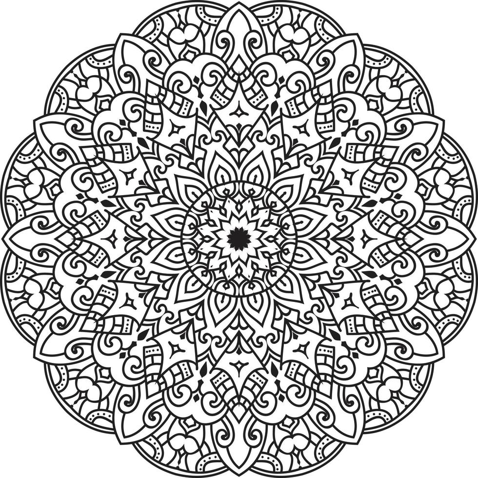 mandala de flor circular en vector libre blanco