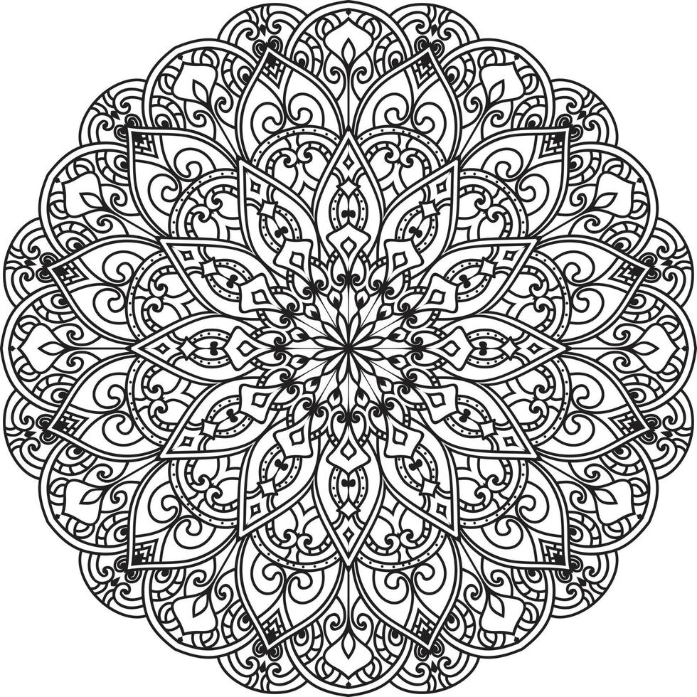 mandala de flor circular en vector libre blanco