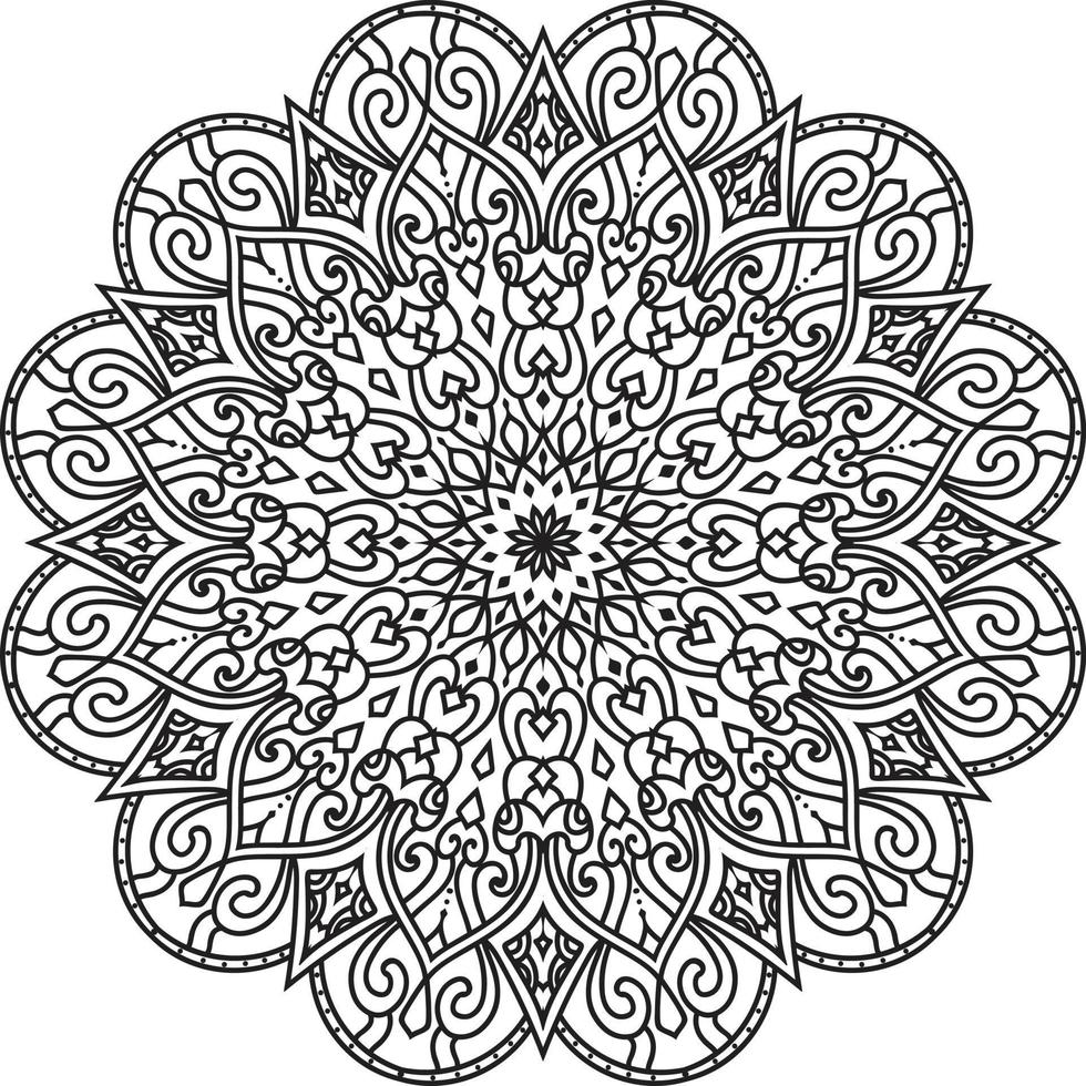 mandala de flor circular en vector libre blanco