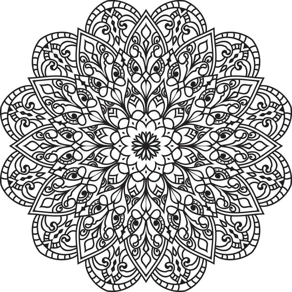 mandala de flor circular en vector libre blanco