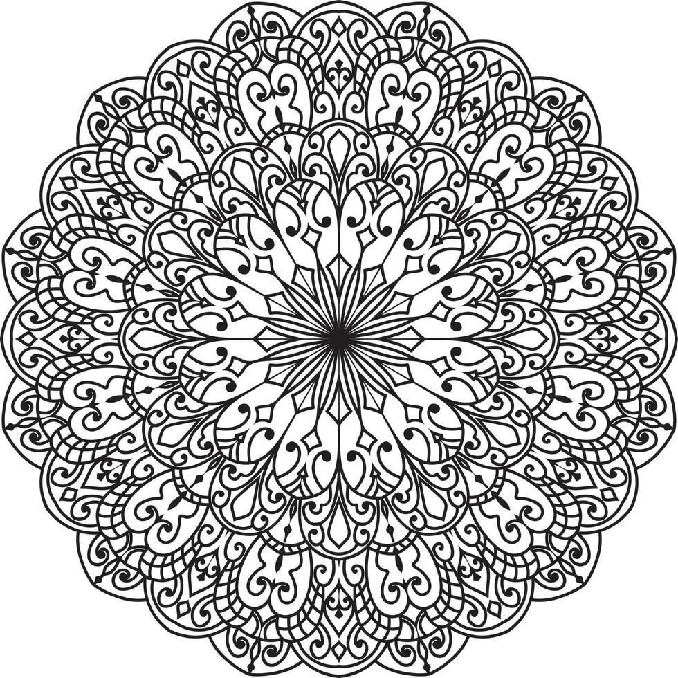 mandala de flor circular en vector libre blanco