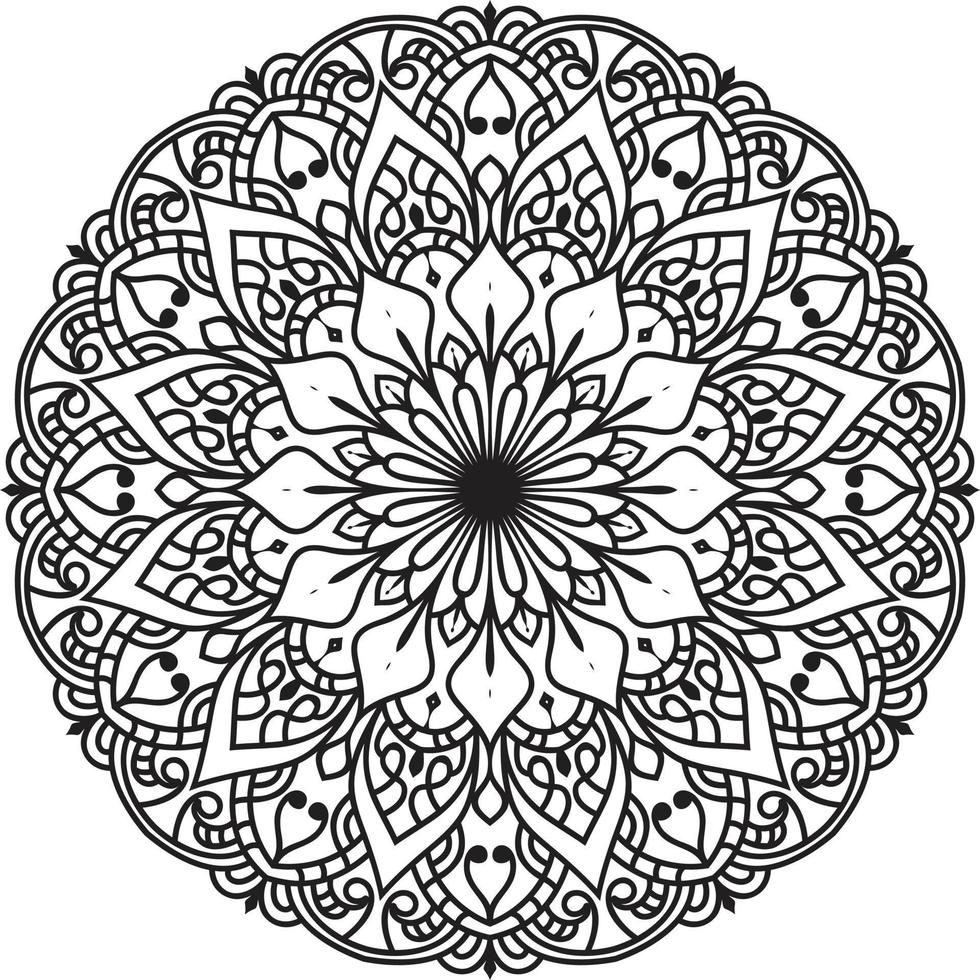 mandala de flor circular en vector libre blanco