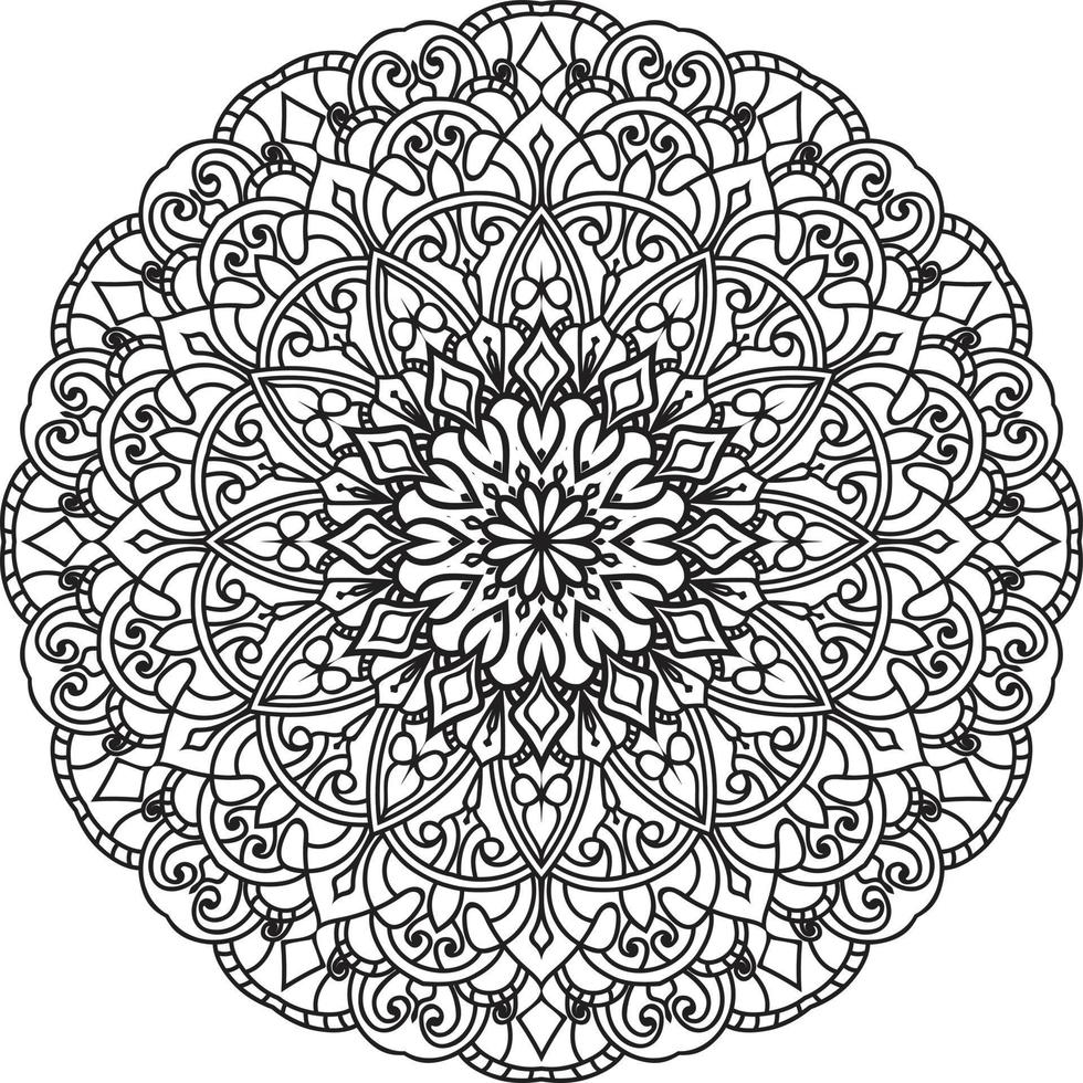 mandala de flor circular en vector libre blanco