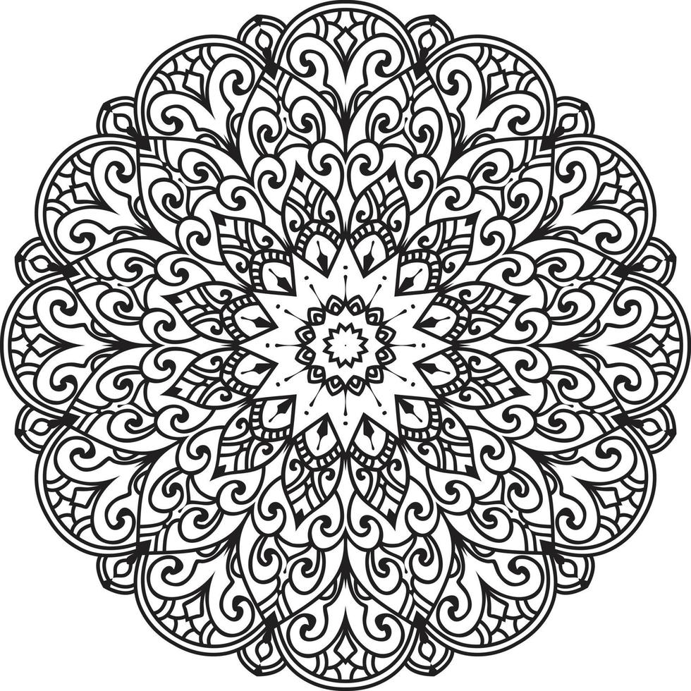 mandala de flor circular en vector libre blanco