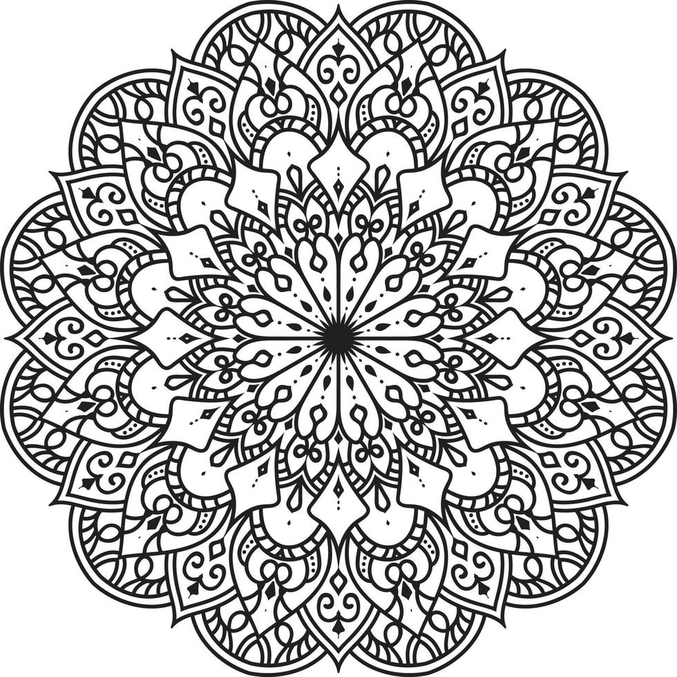 mandala de flor circular en vector libre blanco