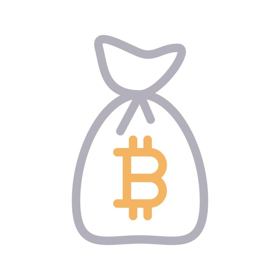 bitcoin bag vector illustration on a background.Premium quality symbols.vector icons for concept and graphic design.