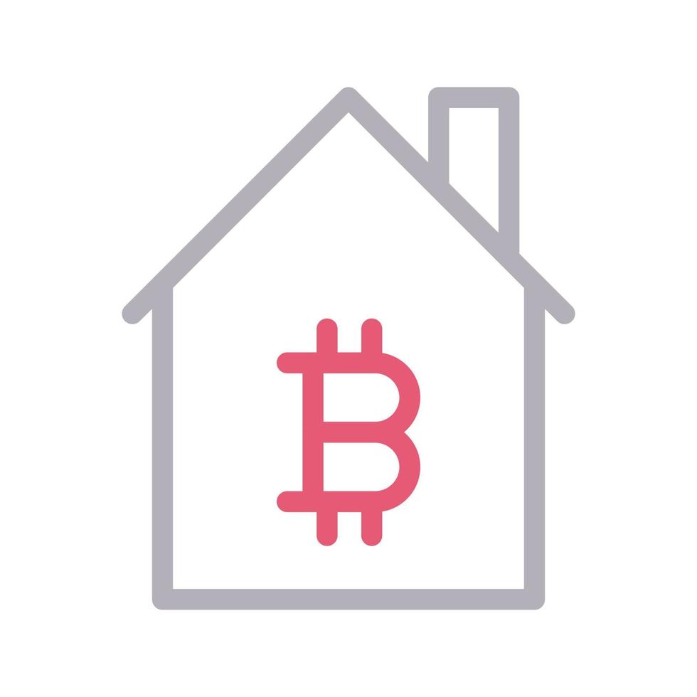 bitcoin house vector illustration on a background.Premium quality symbols.vector icons for concept and graphic design.