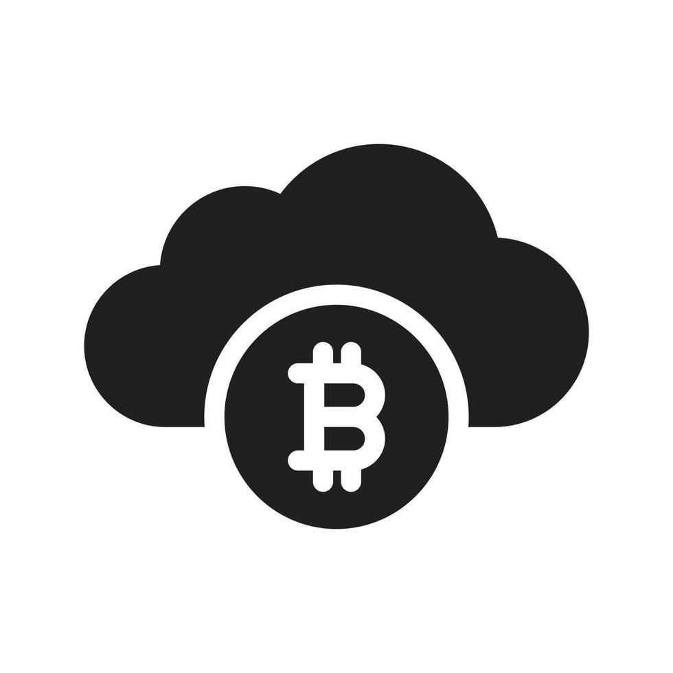 Ilustración vectorial de bitcoin en la nube sobre un fondo. Símbolos de calidad premium. Iconos vectoriales para el concepto y el diseño gráfico. vector