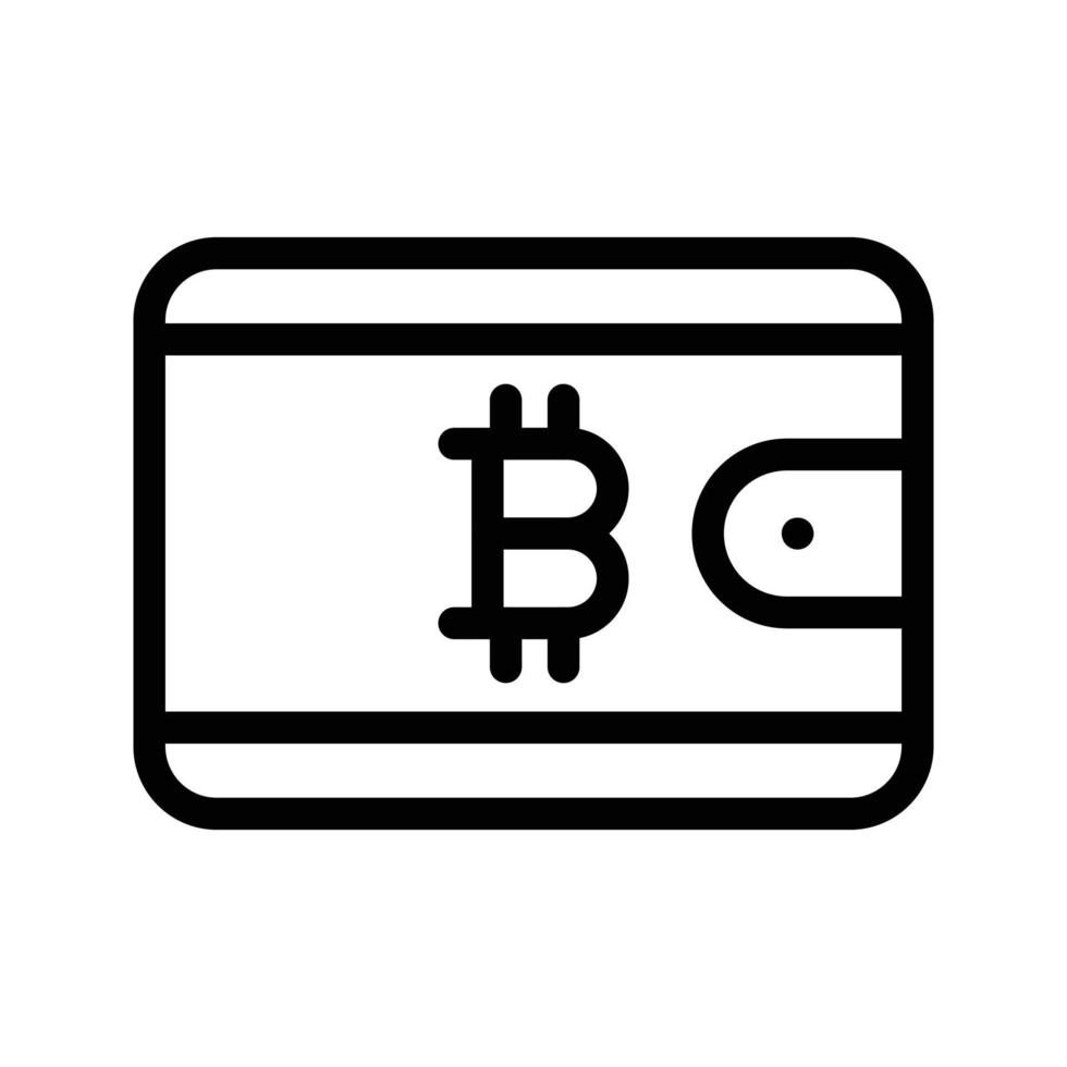 ilustración de vector de billetera bitcoin en un fondo. símbolos de calidad premium. iconos vectoriales para concepto y diseño gráfico.