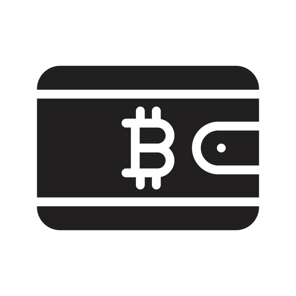 ilustración de vector de billetera bitcoin en un fondo. símbolos de calidad premium. iconos vectoriales para concepto y diseño gráfico.