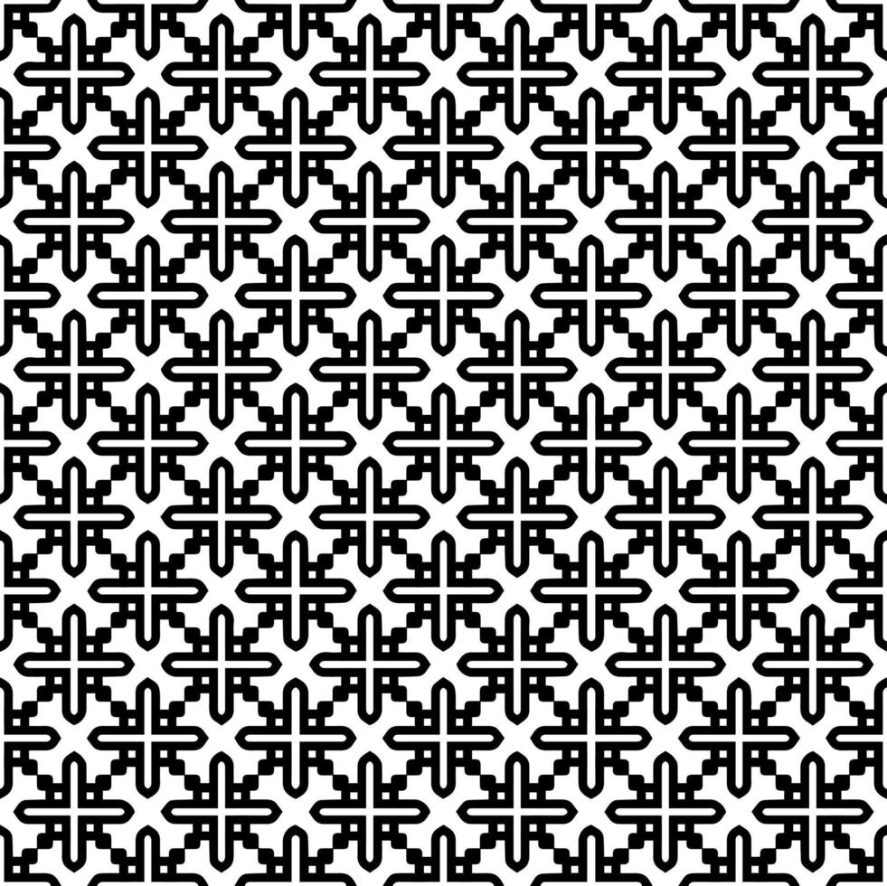 Black and white seamless pattern texture. Greyscale ornamental graphic design. Mosaic ornaments. Pattern template. vector