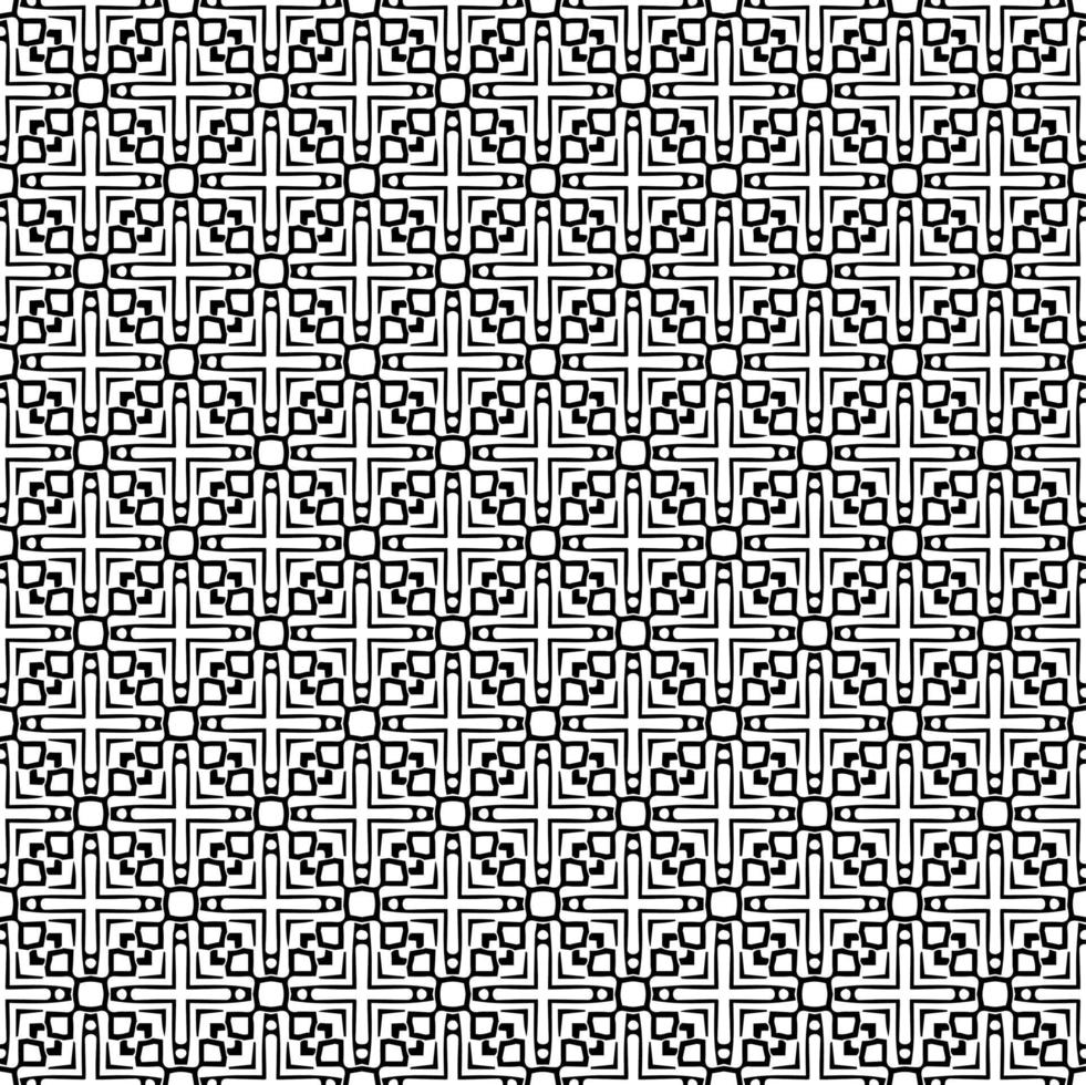 Black and white seamless pattern texture. Greyscale ornamental graphic design. Mosaic ornaments. Pattern template. vector