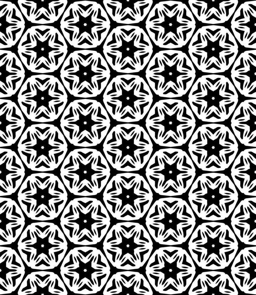 patrón abstracto sin costuras en blanco y negro. fondo y telón de fondo. diseño ornamental en escala de grises. vector