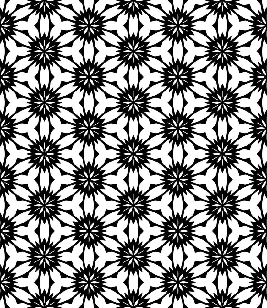 patrón abstracto sin costuras en blanco y negro. fondo y telón de fondo. diseño ornamental en escala de grises. vector