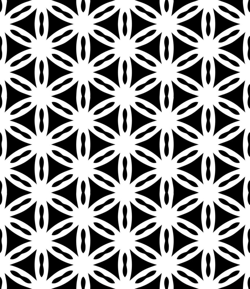 patrón abstracto sin costuras en blanco y negro. fondo y telón de fondo. diseño ornamental en escala de grises. vector