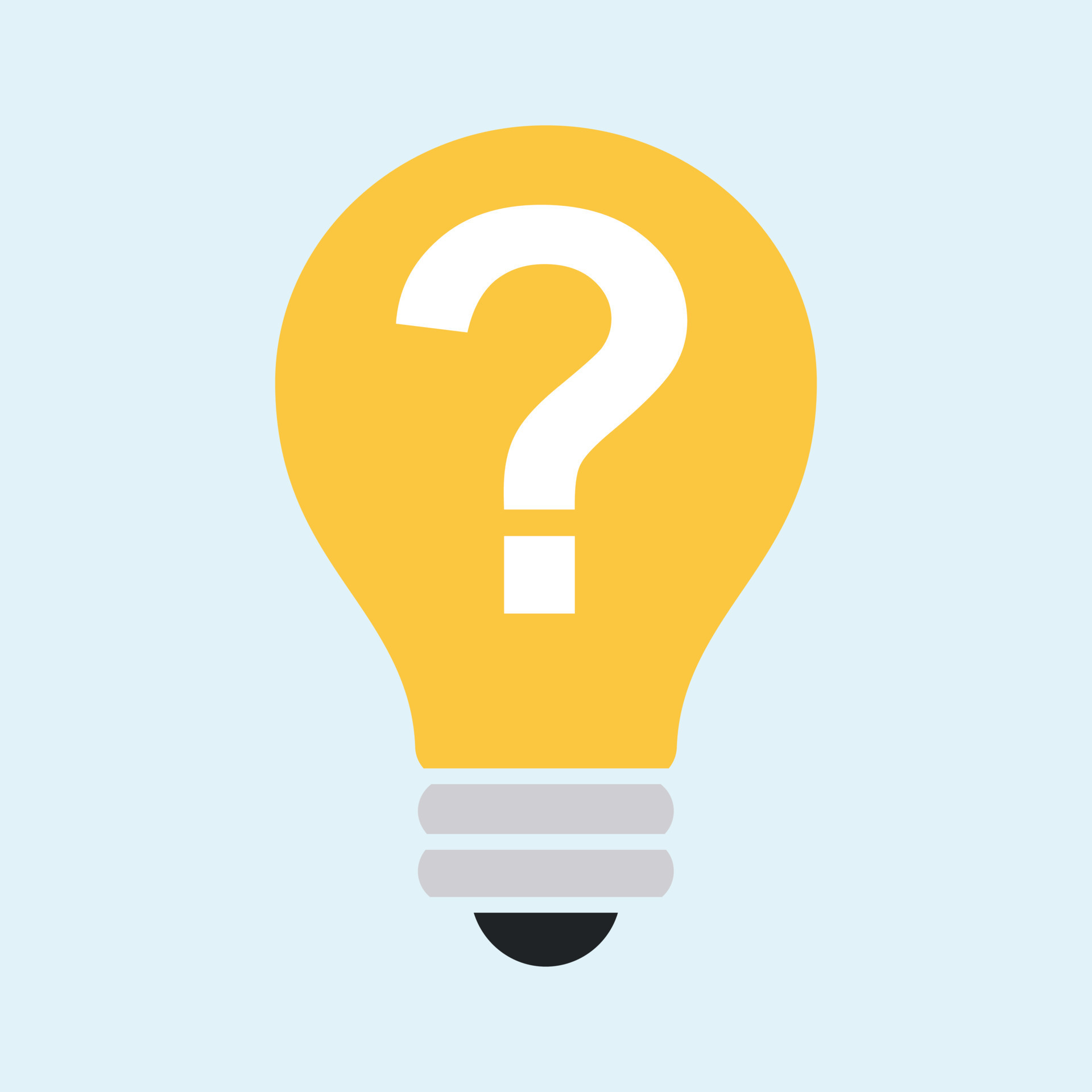 Knowledge sign bulb with question mark icon vector Adobe Illustrator ...