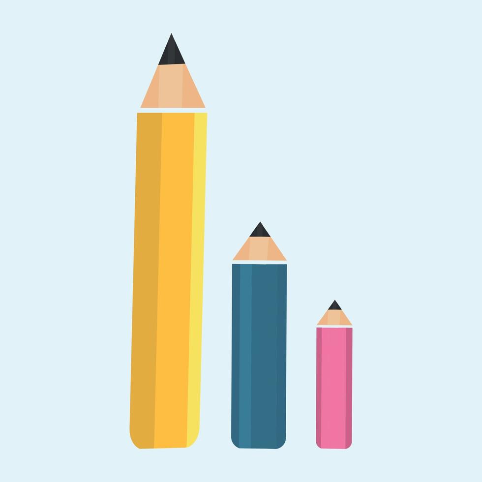 Bundle of three art pencils in vector file Adobe Illustrator Artwork