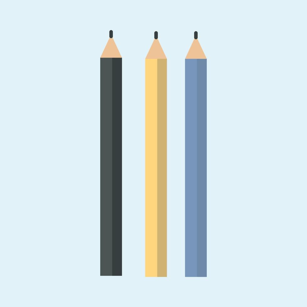 Group of three pencils vector file Adobe Illustrator Artwork