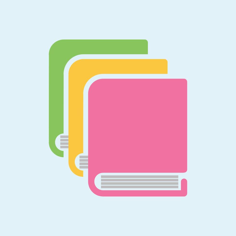 paquete de libros rosas, amarillos y verdes en archivo vectorial ilustraciones de adobe illustrator vector