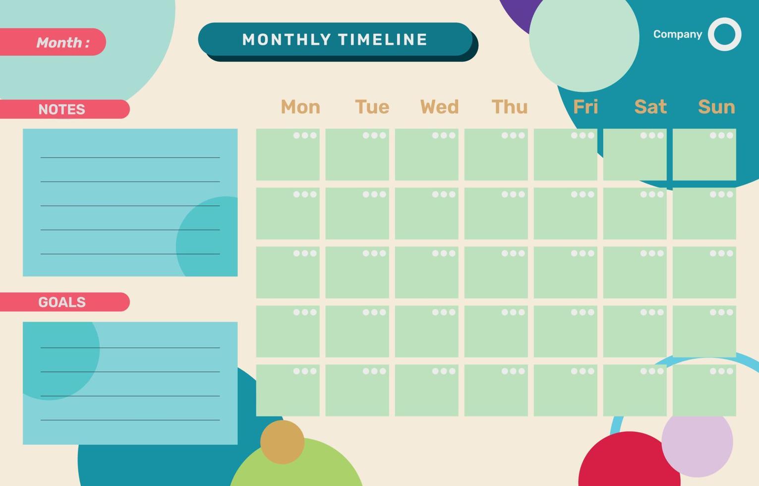 Monthly Timeline Template vector
