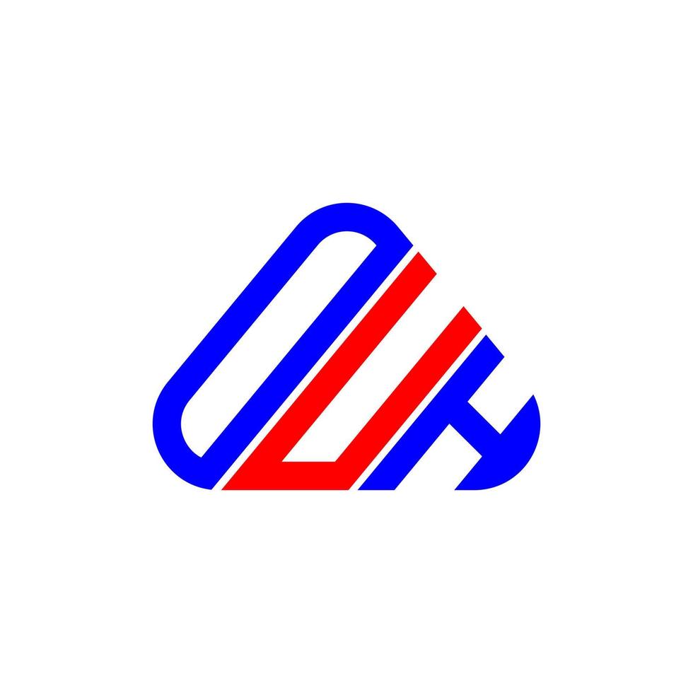 diseño creativo del logotipo de la letra ouh con gráfico vectorial, logotipo simple y moderno ouh. vector