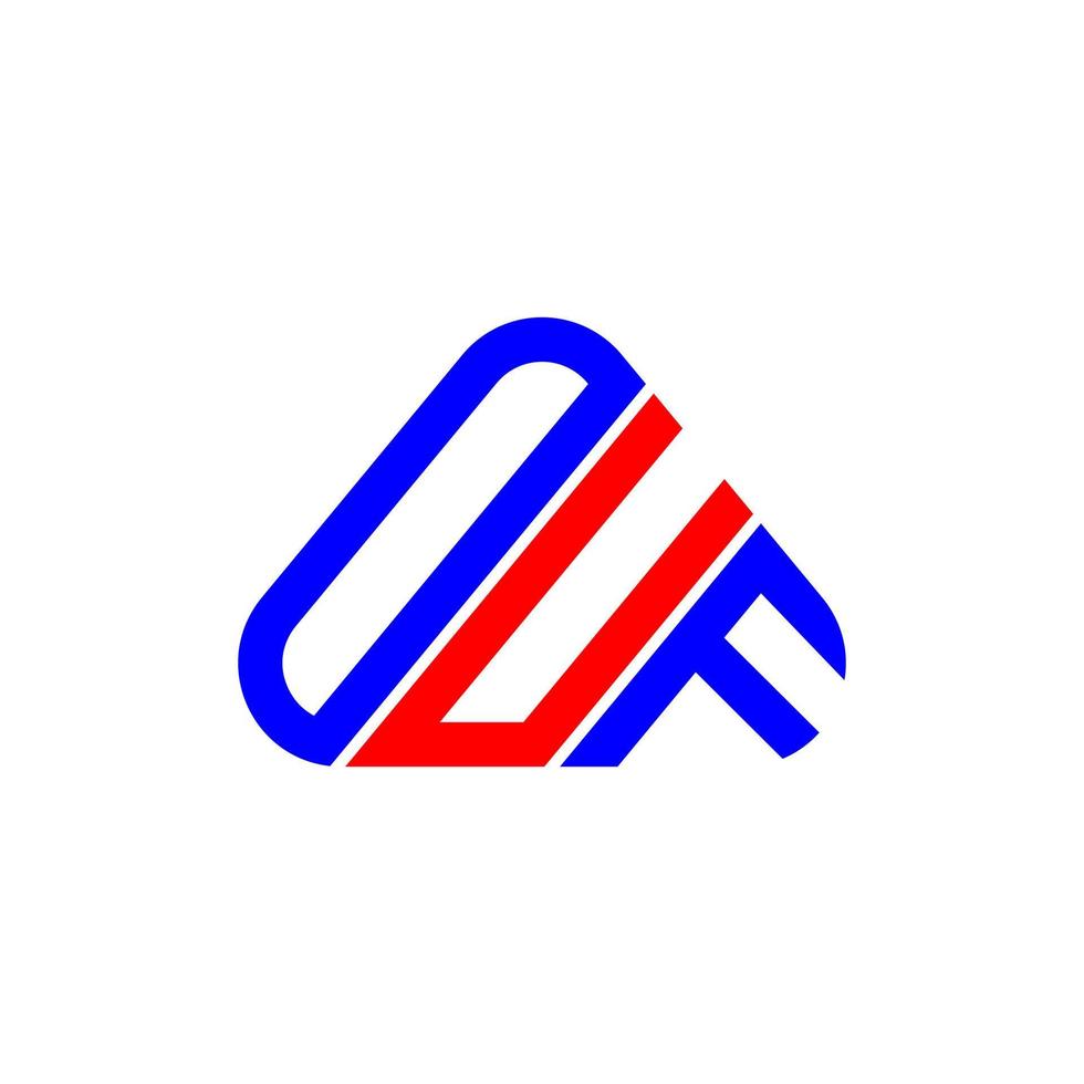 OUF letter logo creative design with vector graphic, OUF simple and modern logo.