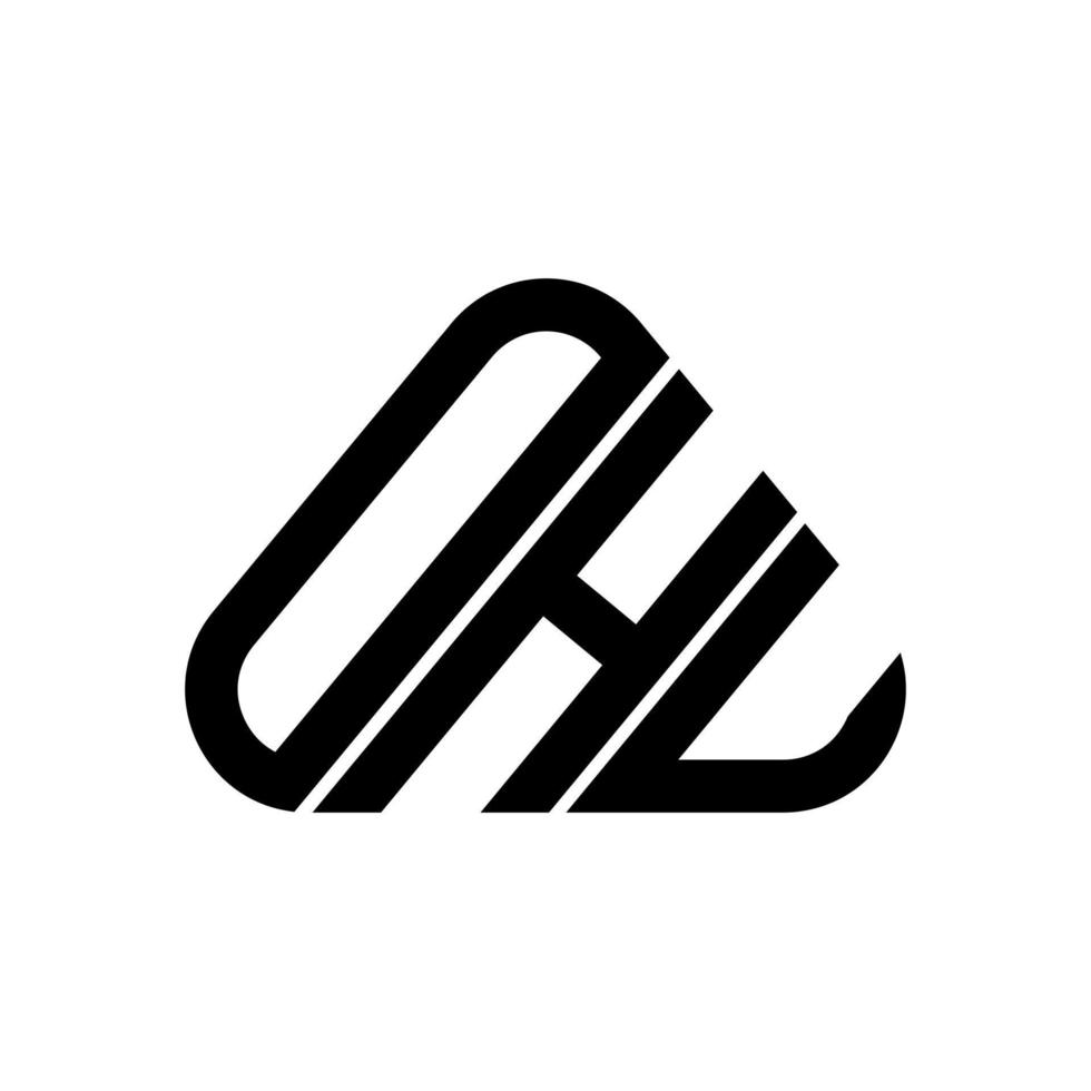 diseño creativo del logotipo de la letra ohu con gráfico vectorial, logotipo simple y moderno de ohu. vector