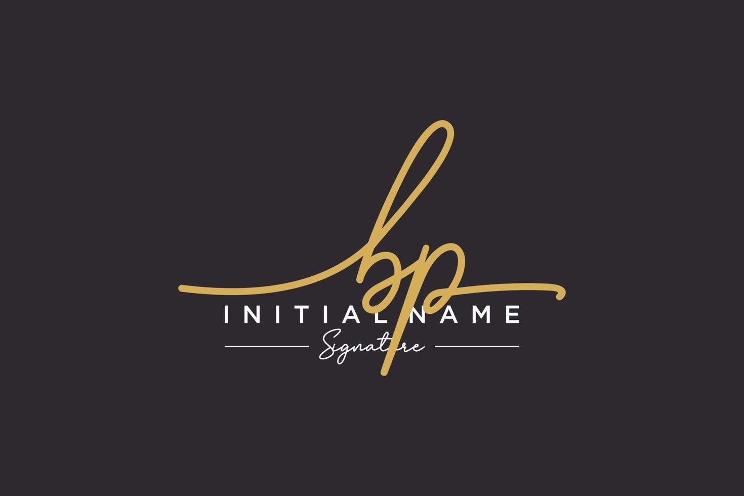 Initial BP signature logo template vector. Hand drawn Calligraphy lettering Vector illustration.