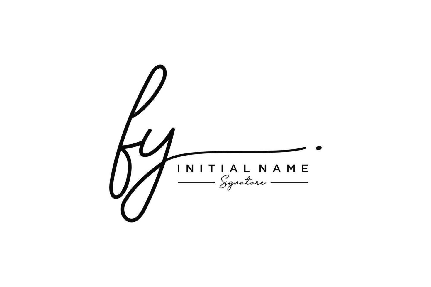 Initial FY signature logo template vector. Hand drawn Calligraphy lettering Vector illustration.